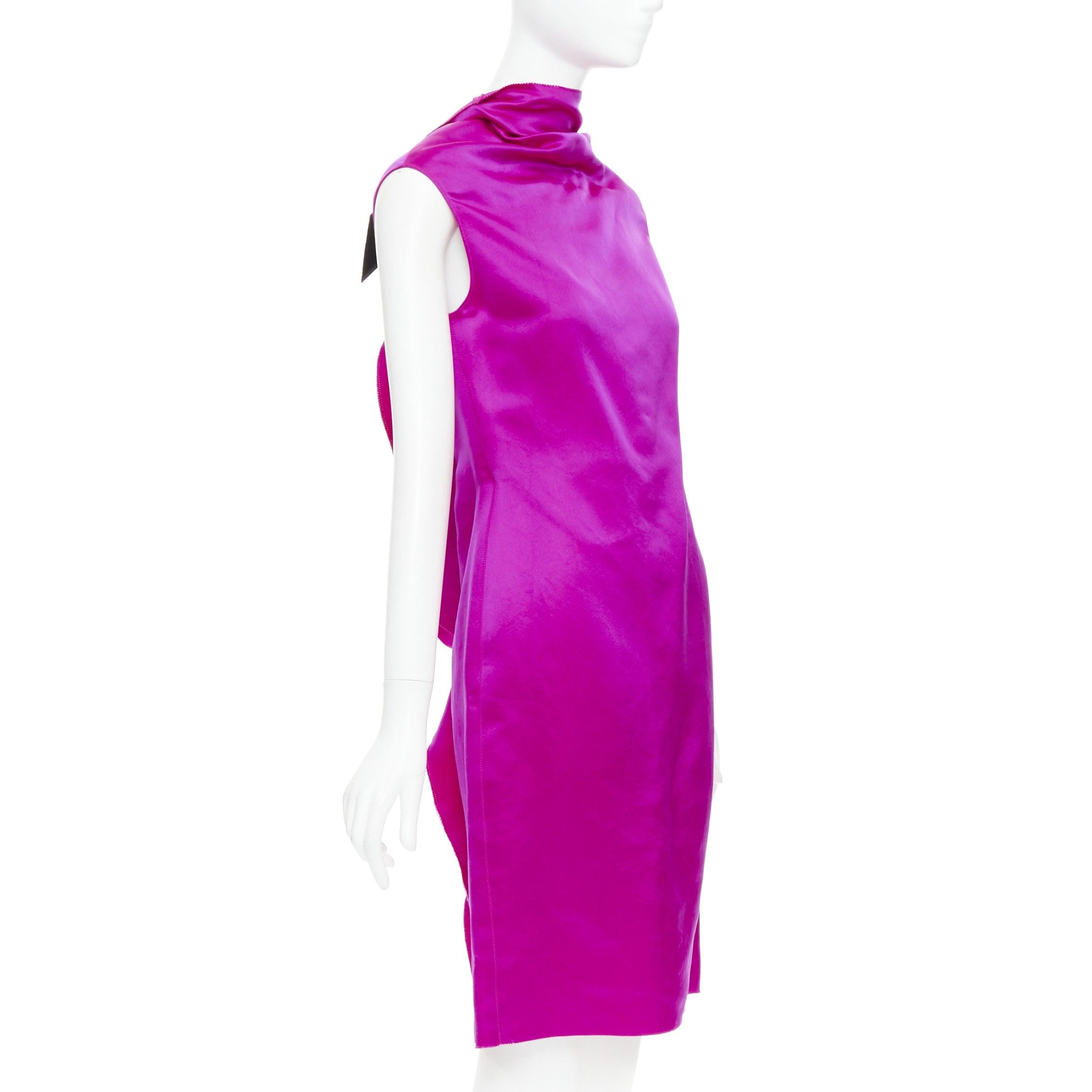 LANVIN 10º Aniversario rosa fucsia 100% seda vestido de noche sin espalda FR36 S en Bueno Estado en Hong Kong, NT