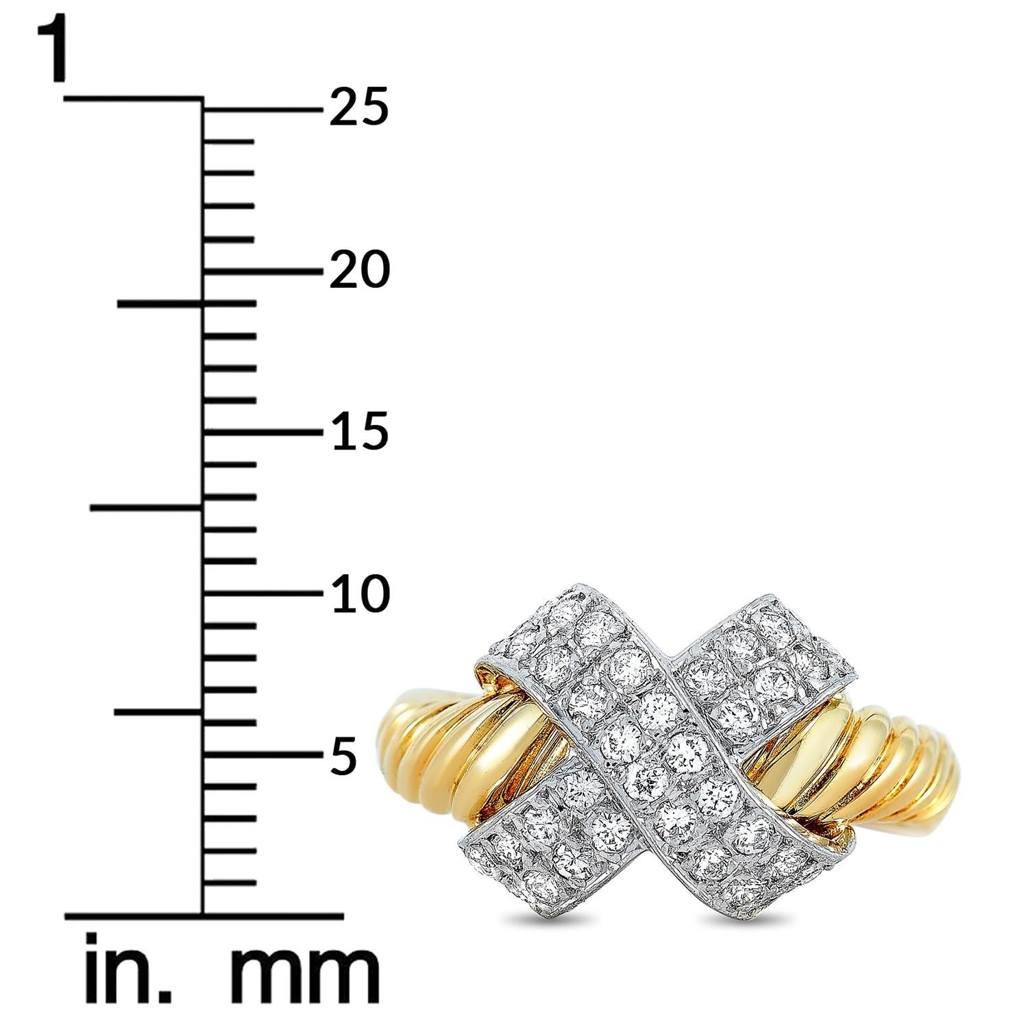 Lanvin 18 Karat Yellow and White Gold 0.45 Carat Diamond Ring 1