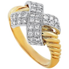 Lanvin 18 Karat Yellow and White Gold 0.45 Carat Diamond Ring