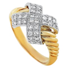 Lanvin 18 Karat Yellow and White Gold 0.45 Carat Diamond Ring