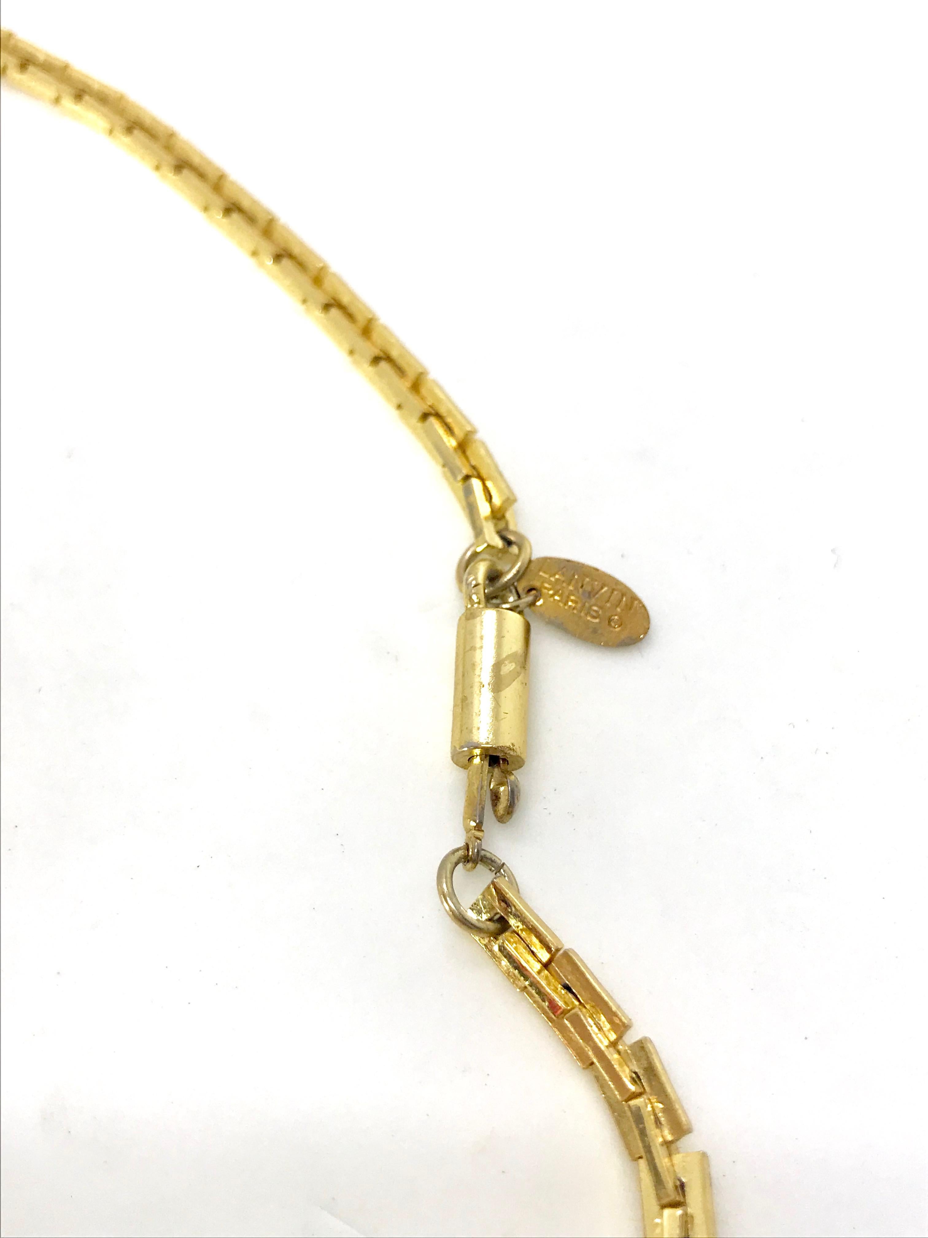 Lanvin 1970s Modernist enamel bangle bracelet and pendant set For Sale 11