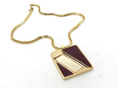Lanvin 1970s Modernist enamel bangle bracelet and pendant set