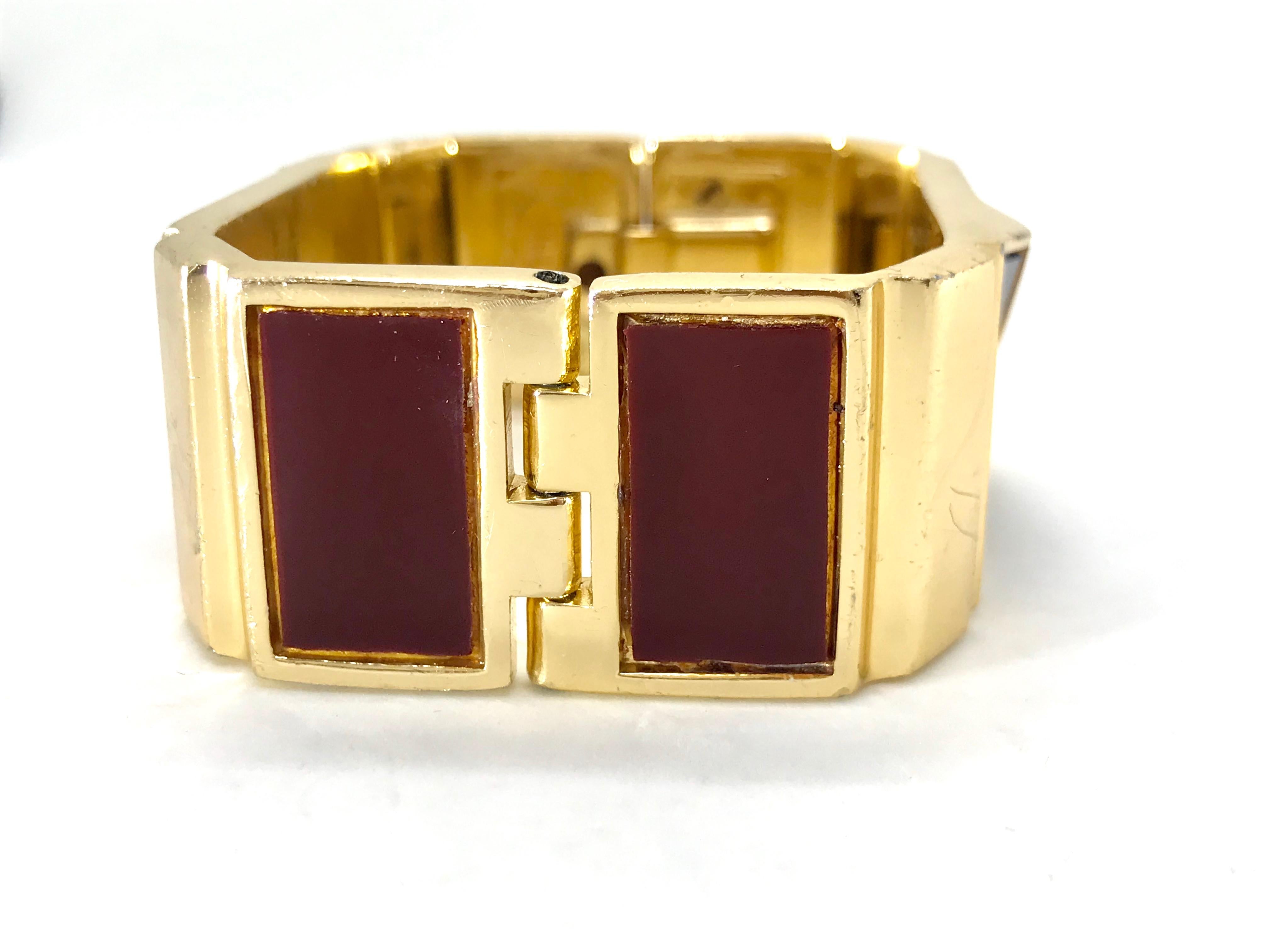 Lanvin 1970s Modernist enamel bangle bracelet and pendant set For Sale 1