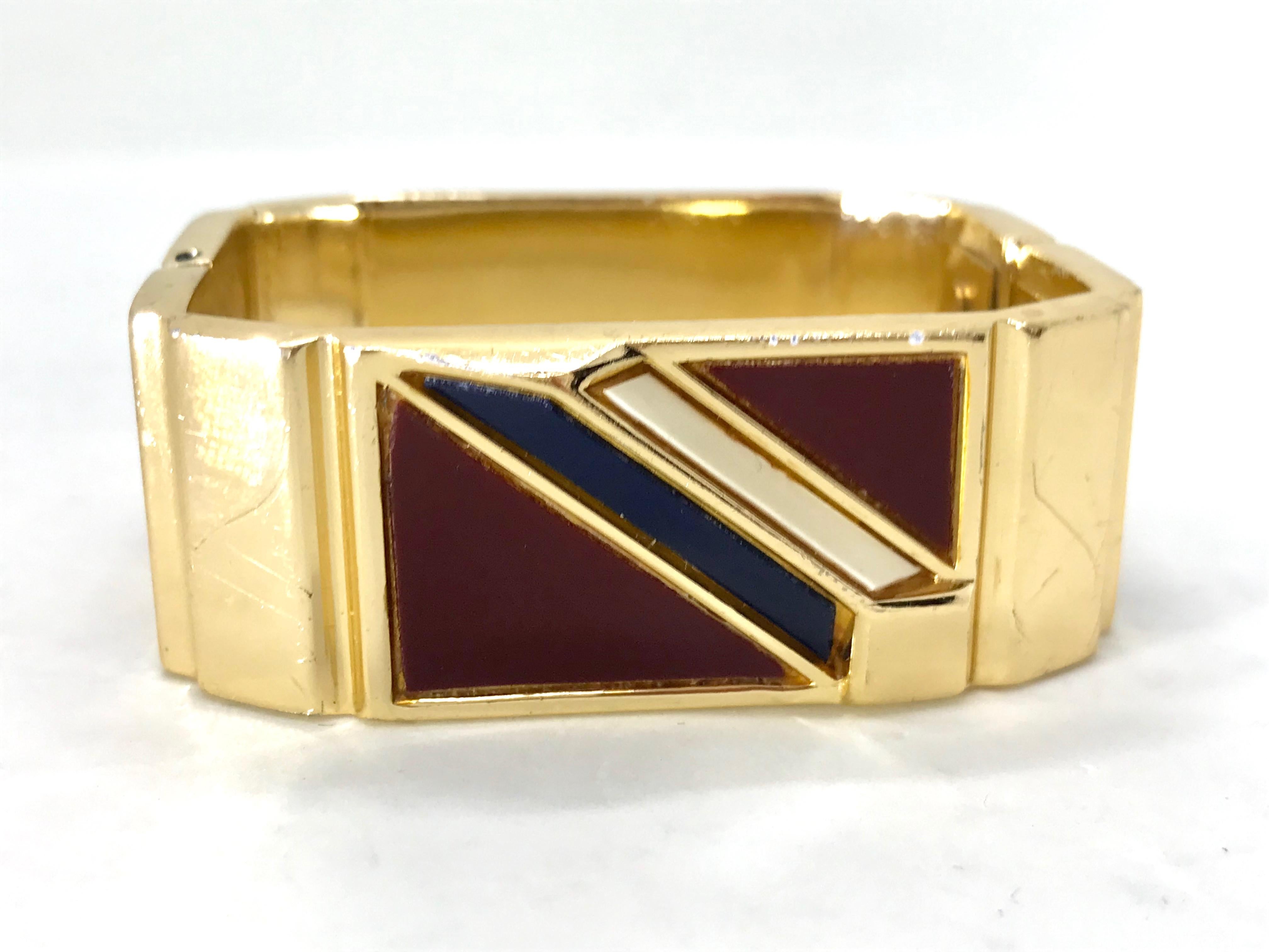 Lanvin 1970s Modernist enamel bangle bracelet and pendant set For Sale 2