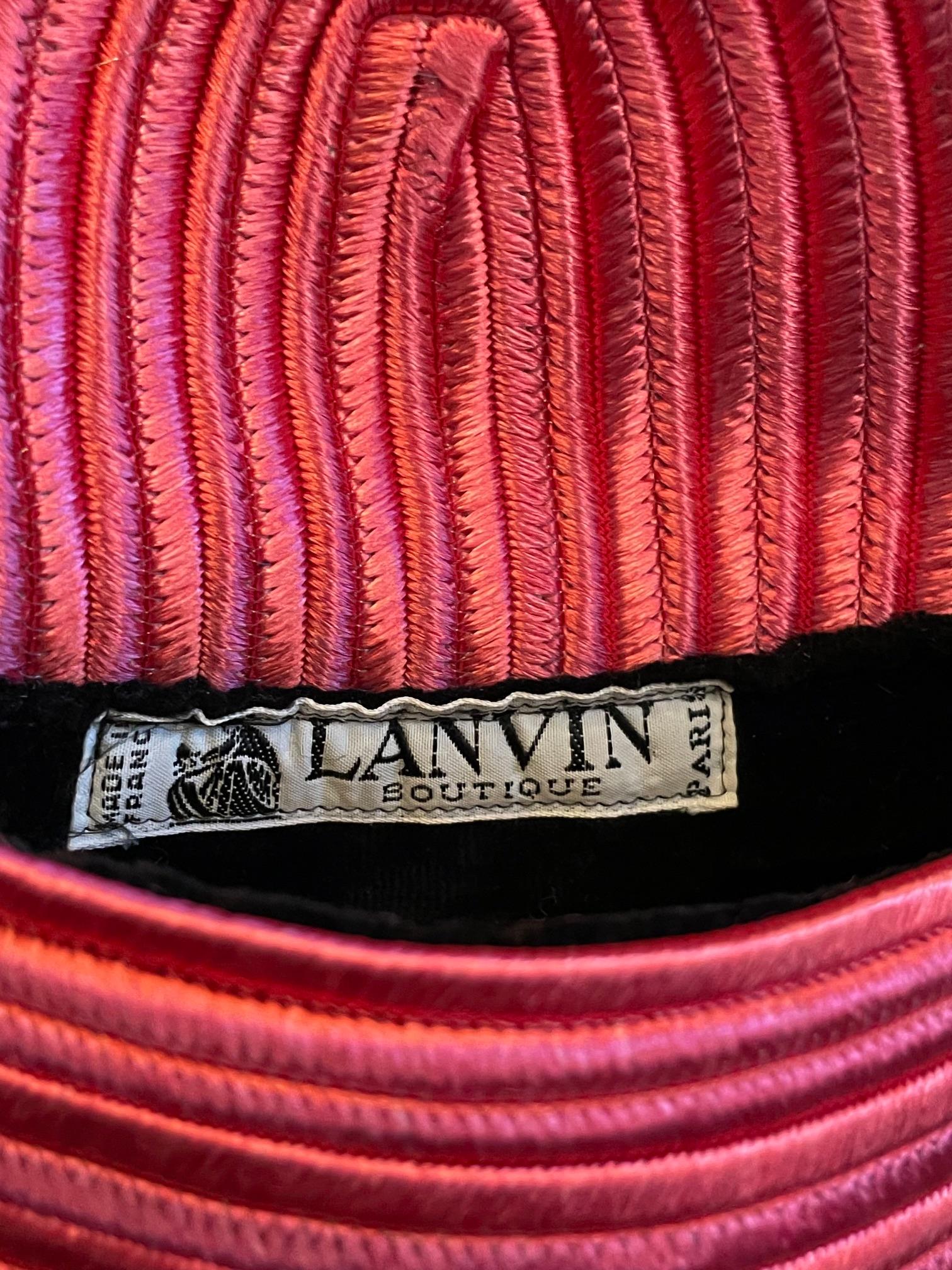 LANVIN 1970s Vintage Pink-Black Trimmings Fur Muff Shoulder Bag Russian Style For Sale 4