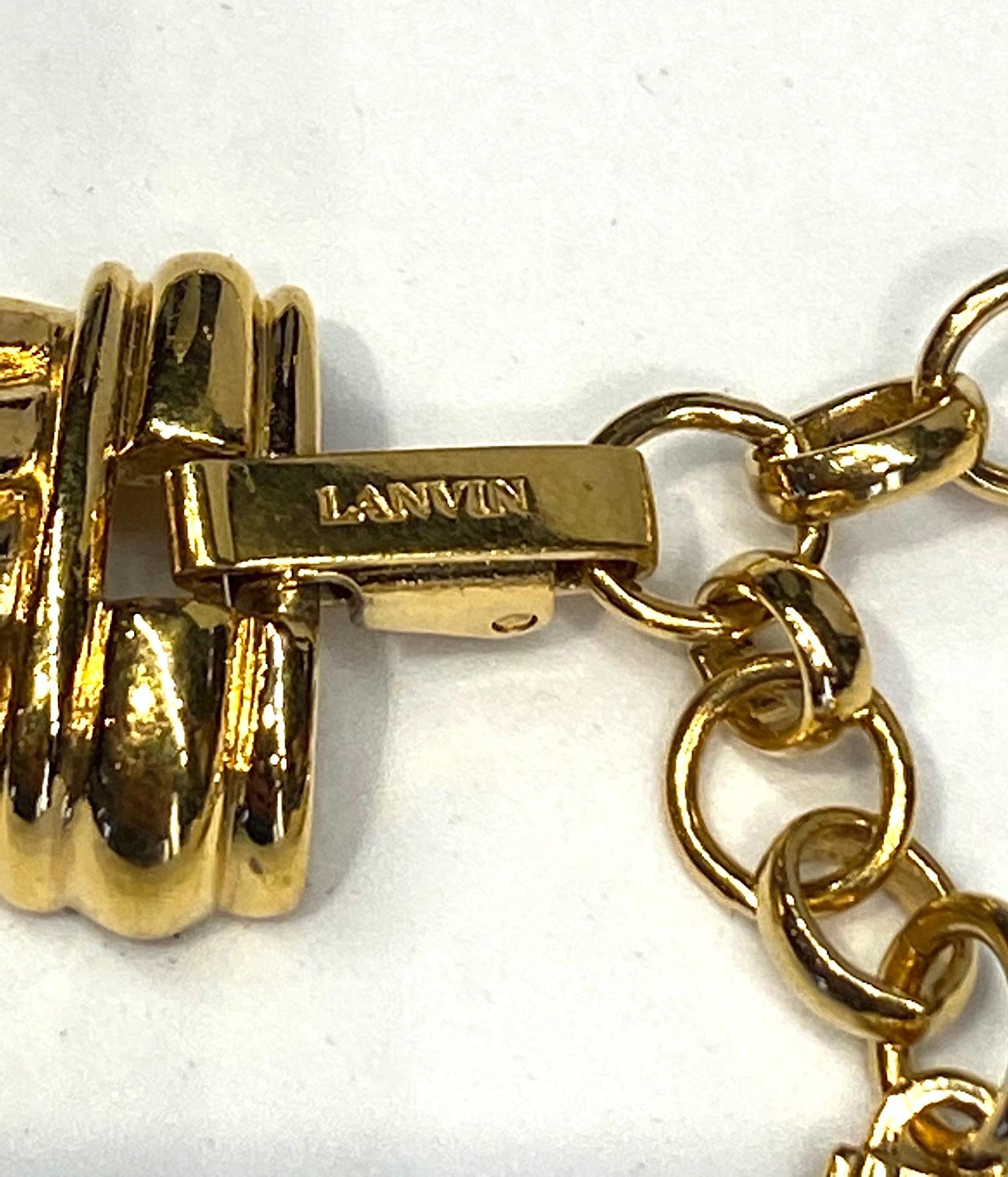 Lanvin 1980s Gold Link Necklace  6