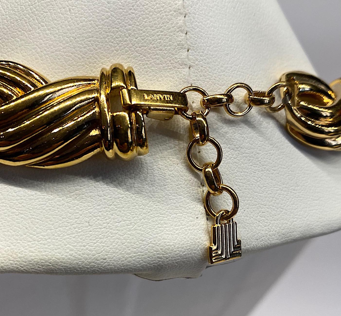 Lanvin 1980s Gold Link Necklace  3