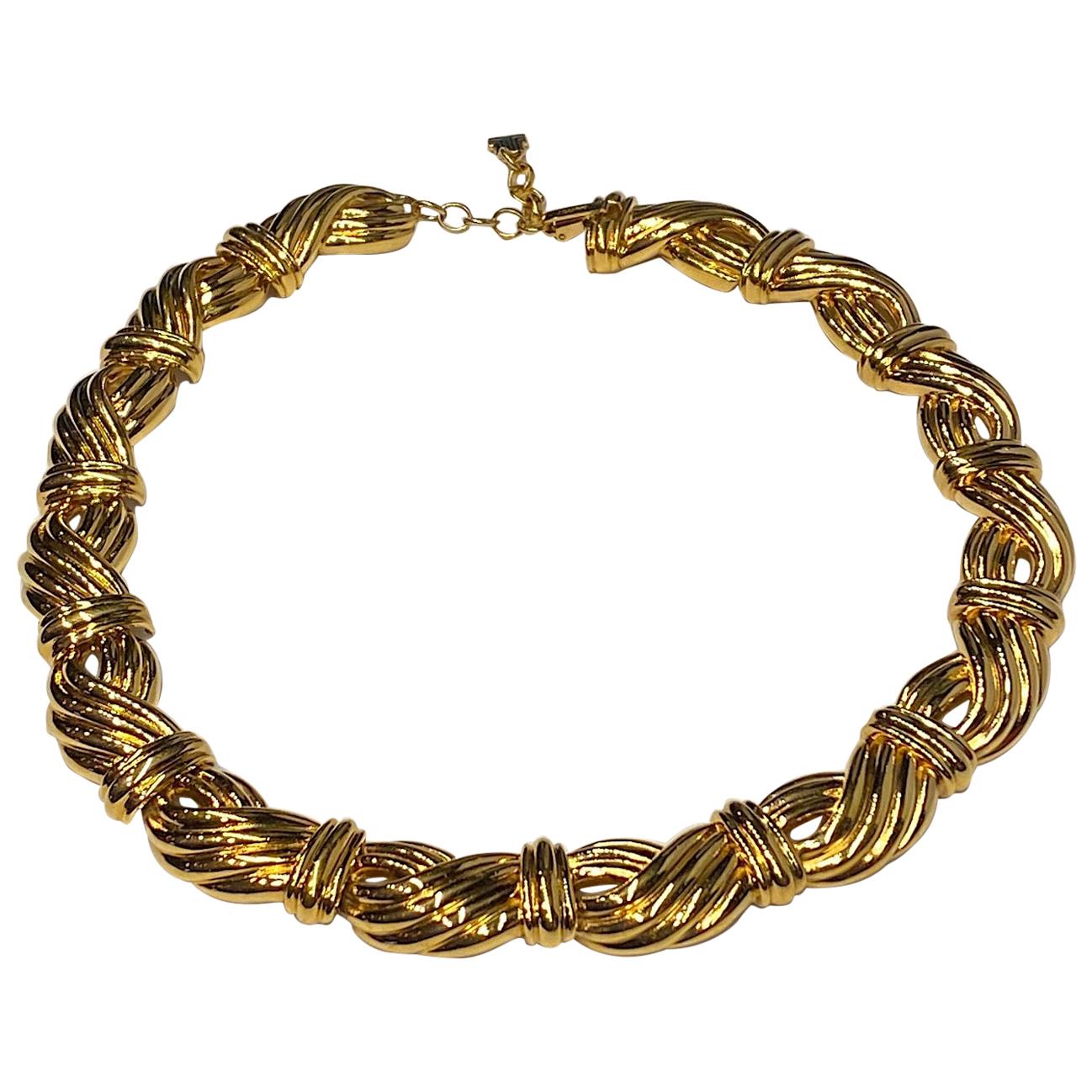 Lanvin 1980s Gold Link Necklace 