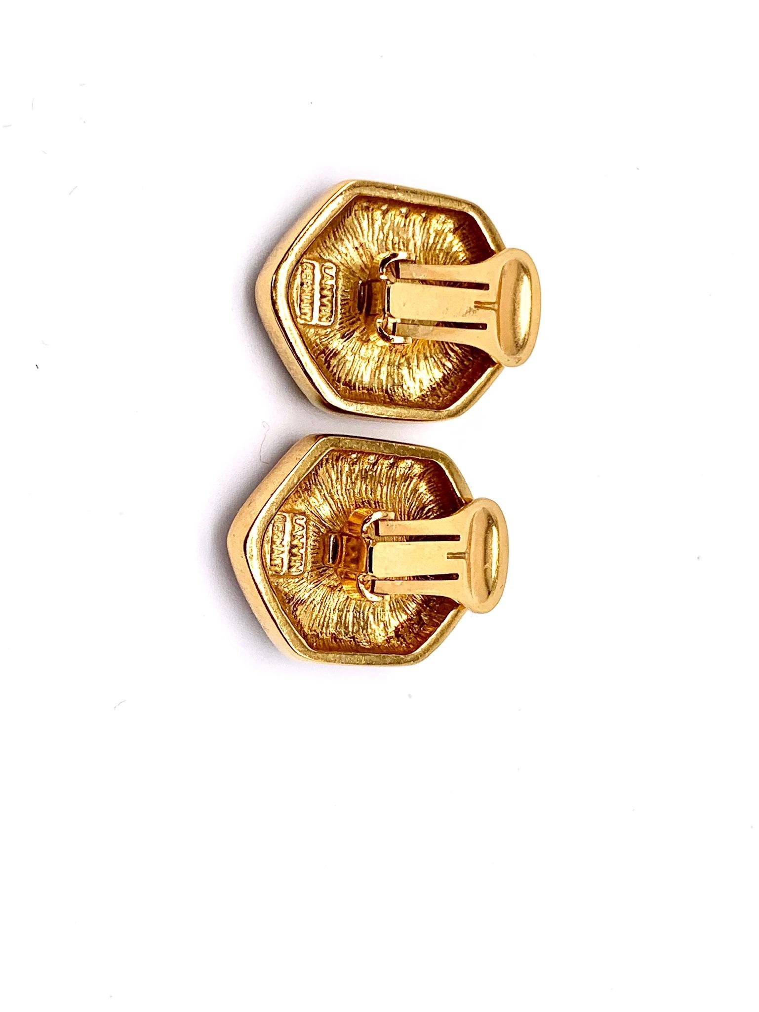 LANVIN 1980s Vintage Clip On Earrings In Excellent Condition In London, GB
