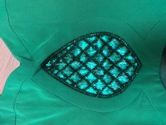 LANVIN 1987 Vintage Runway Green Embellished Hard Boned Corset Bustier Top