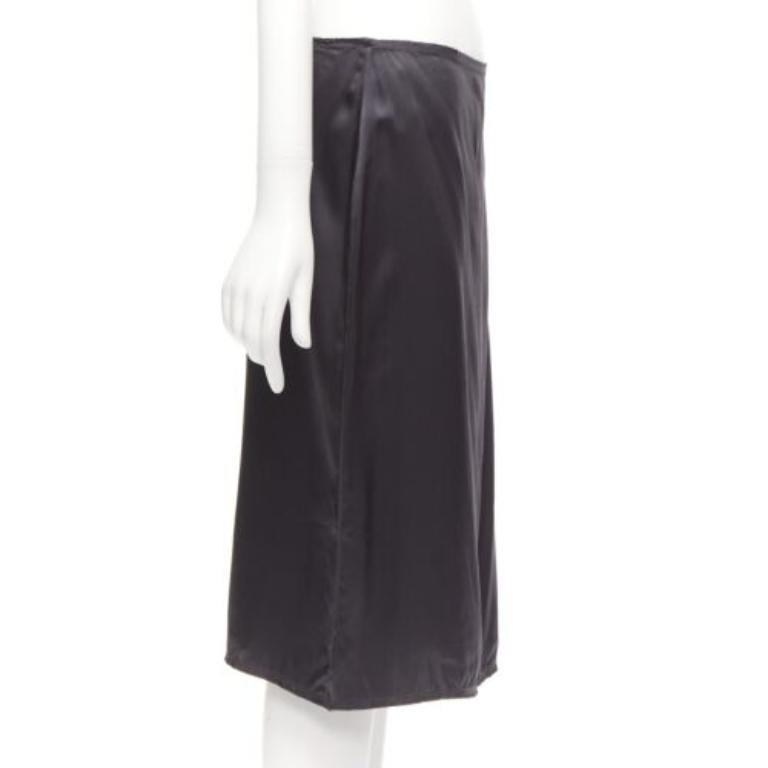 LANVIN 2004 100% seta grigio tessuto grezzo con bottoni gonna midi a vita bassa  FR38 M In condizioni ottime in vendita a Hong Kong, NT