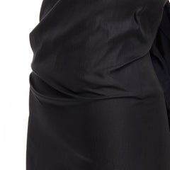 LANVIN 2004 Alber Elbaz black draped back boned corset strapless dress  FR36 XS