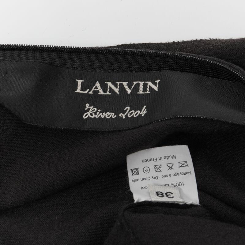 LANVIN 2004 Alber Elbaz, tubino in lana marrone e nero impreziosito da gioielli FR38 S in vendita 6