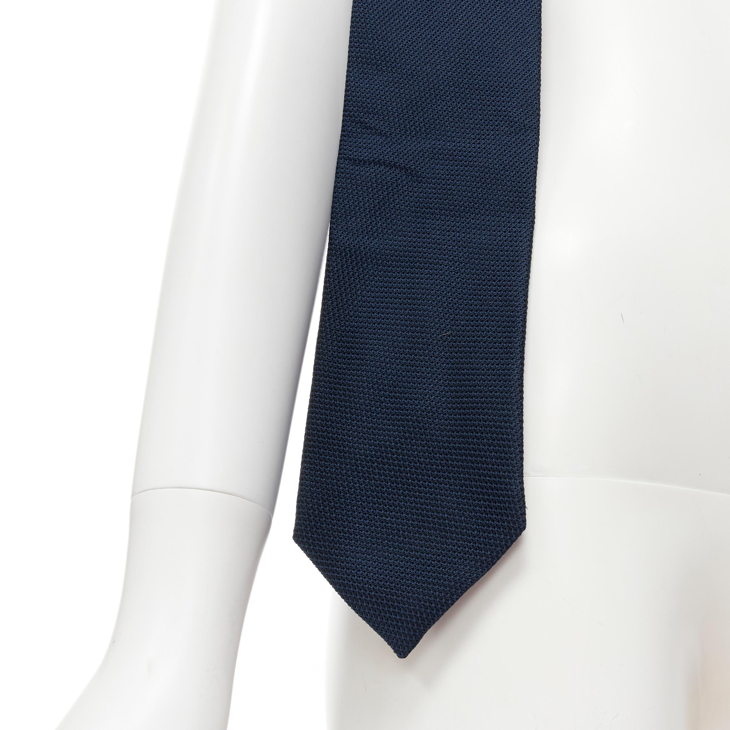 LANVIN 2004 Alber Elbaz fox fur detachable navy blue tie shawl scarf collar In Excellent Condition In Hong Kong, NT