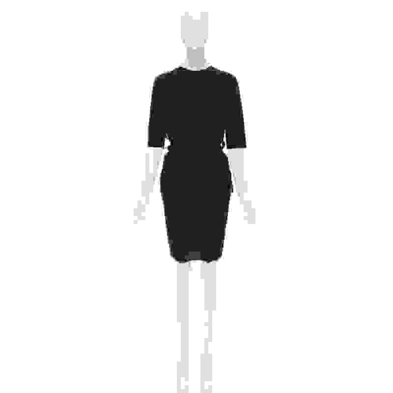 LANVIN 2004 Alber Elbaz vestido con cinturón de lana gris y lazo de seda FR40 M 7