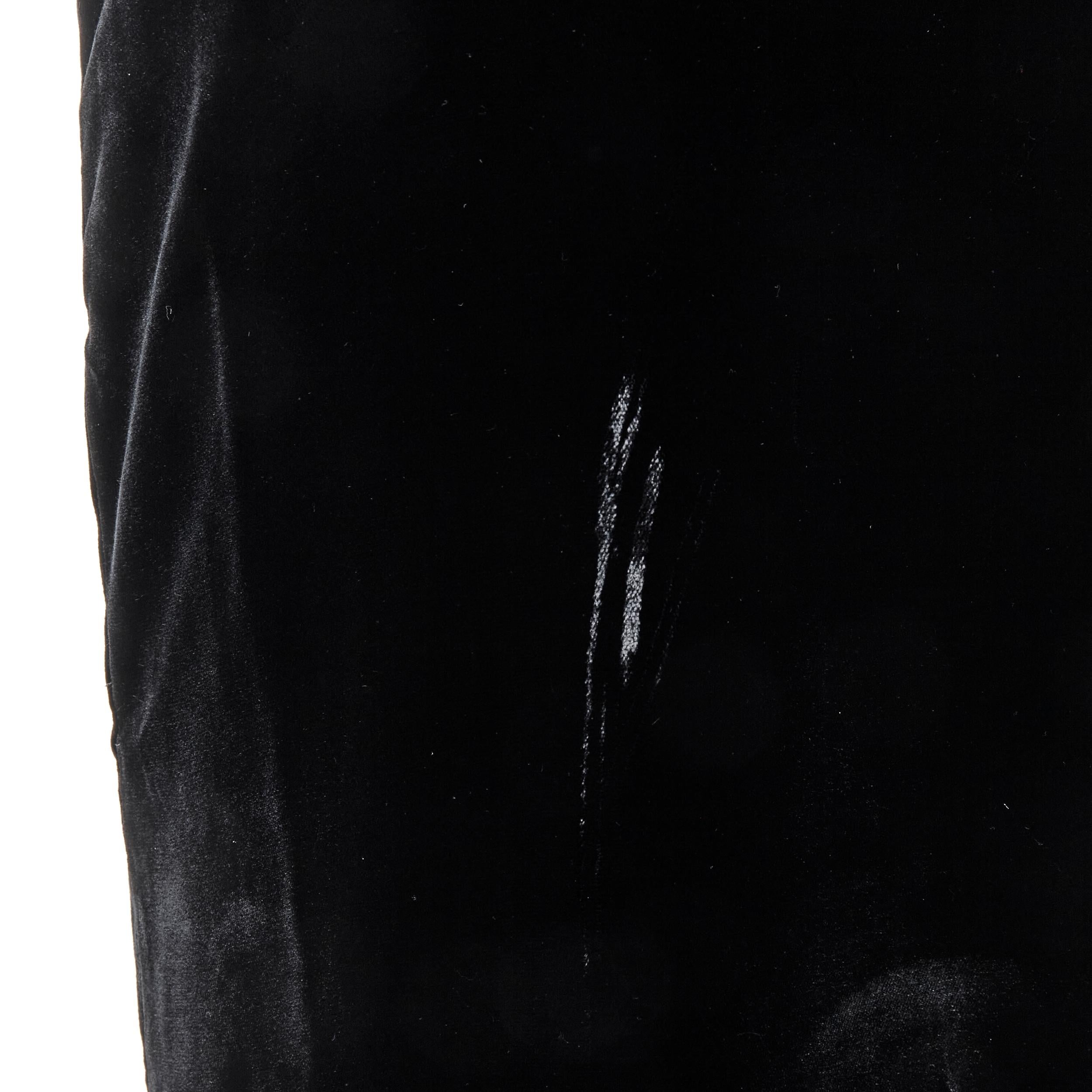LANVIN 2004 fur shawl collar black velvet raw cut high low gown dress FR38 S 4