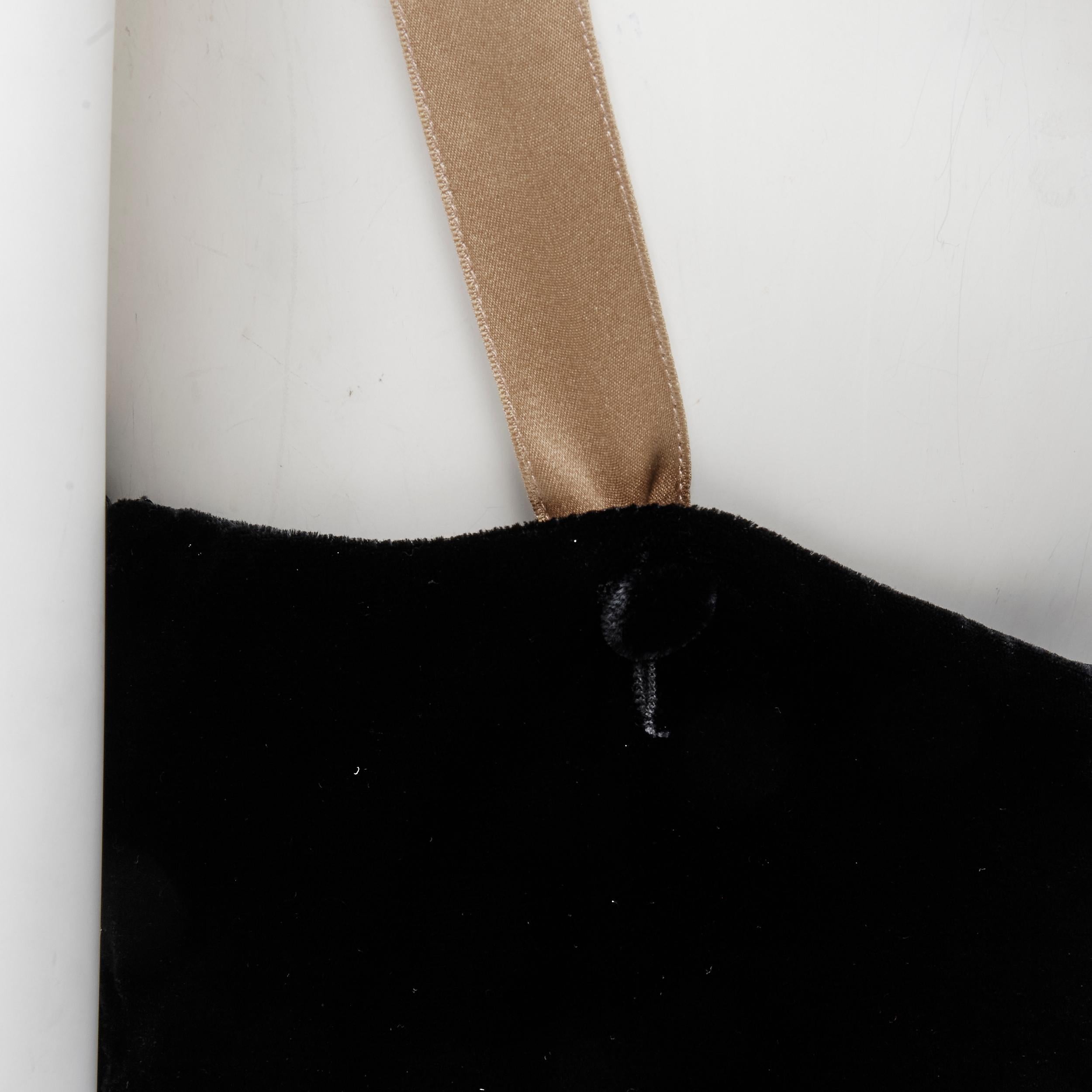LANVIN 2004 fur shawl collar black velvet raw cut high low gown dress FR38 S 2