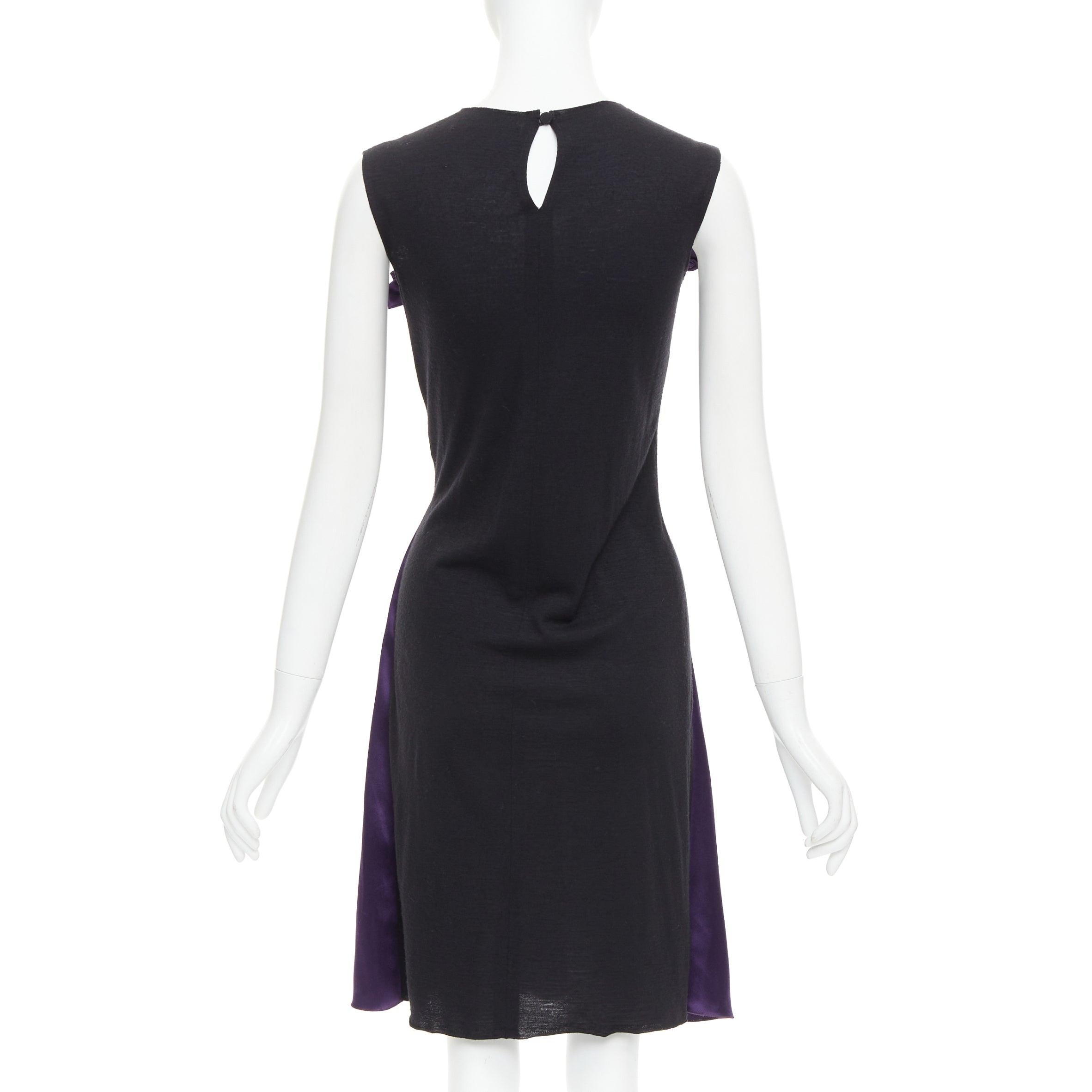 Women's LANVIN 2006 Runway purple nude silk gathered panelled cocktail dress FR36 S For Sale