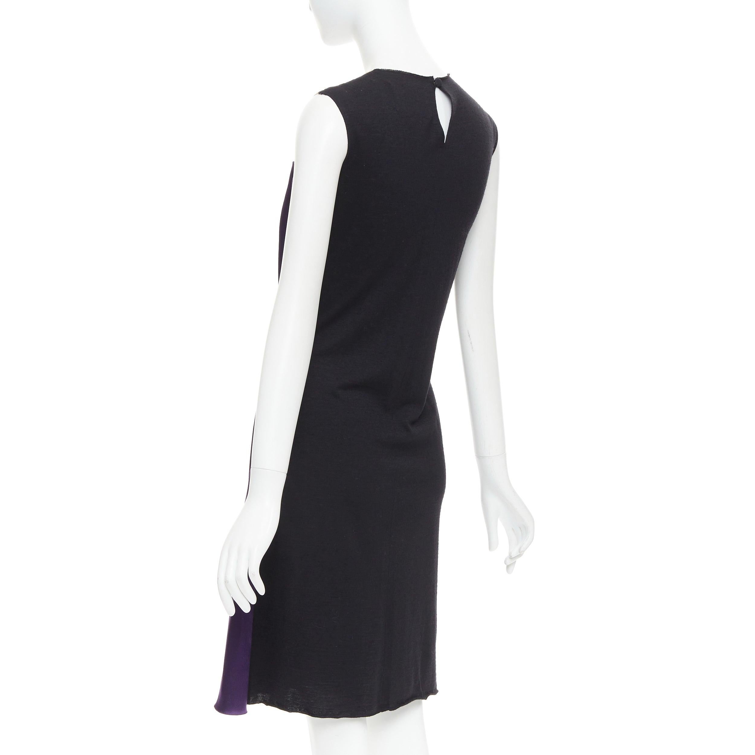 LANVIN 2006 Runway purple nude silk gathered panelled cocktail dress FR36 S For Sale 1