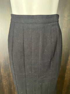 Lanvin 2007 Black Wool Skirt, Size 38