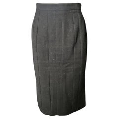 Lanvin 2007 Black Wool Skirt, Size 38