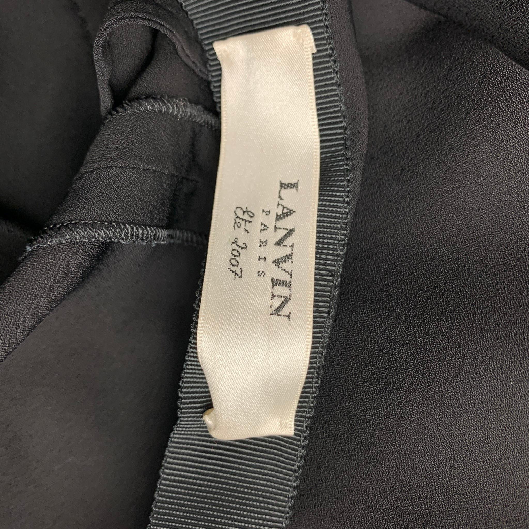 LANVIN 2007 Size 10 Black Viscose Dress Pants In Good Condition In San Francisco, CA