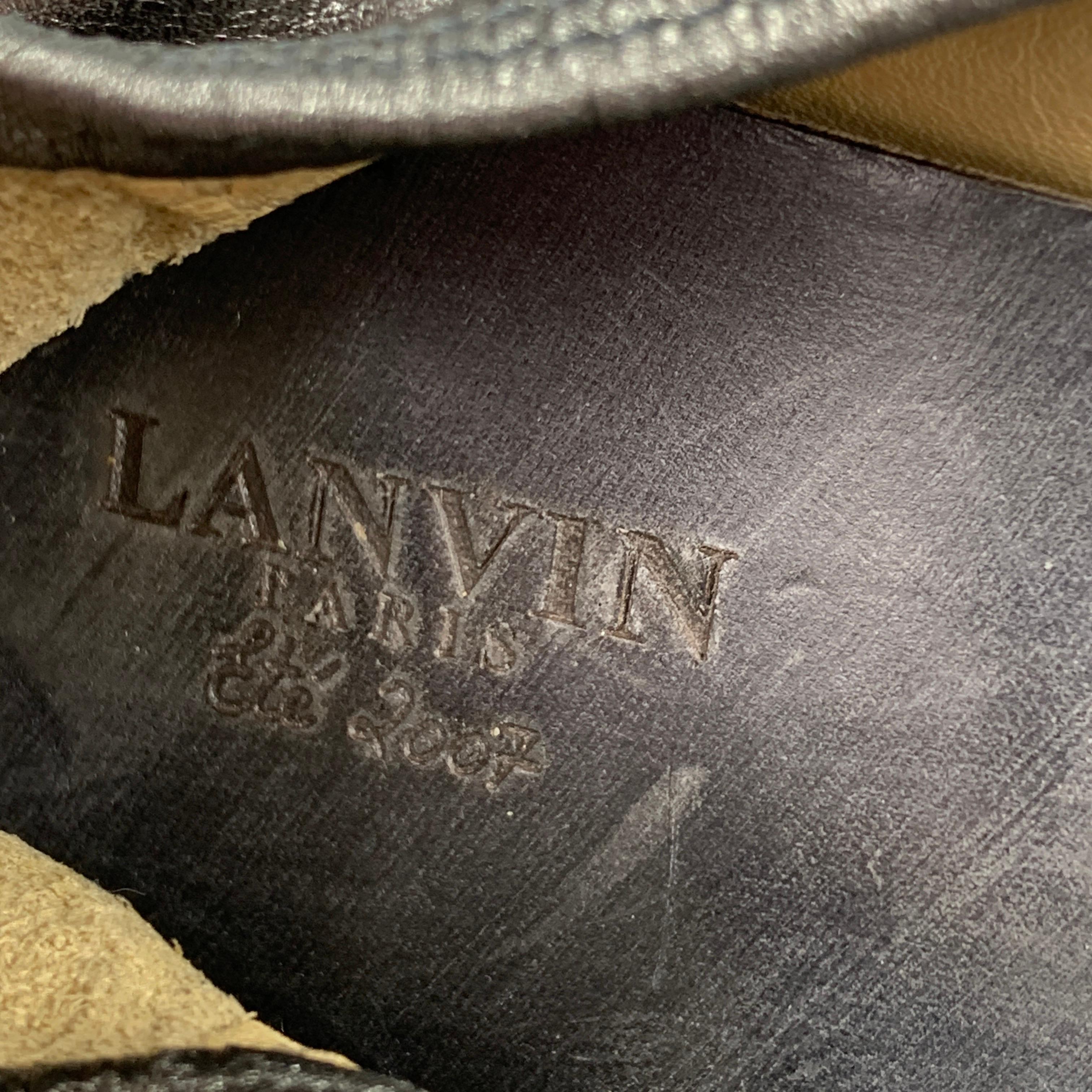 LANVIN 2007 Size 7.5 Silver Leather Ballet Flats In Good Condition In San Francisco, CA