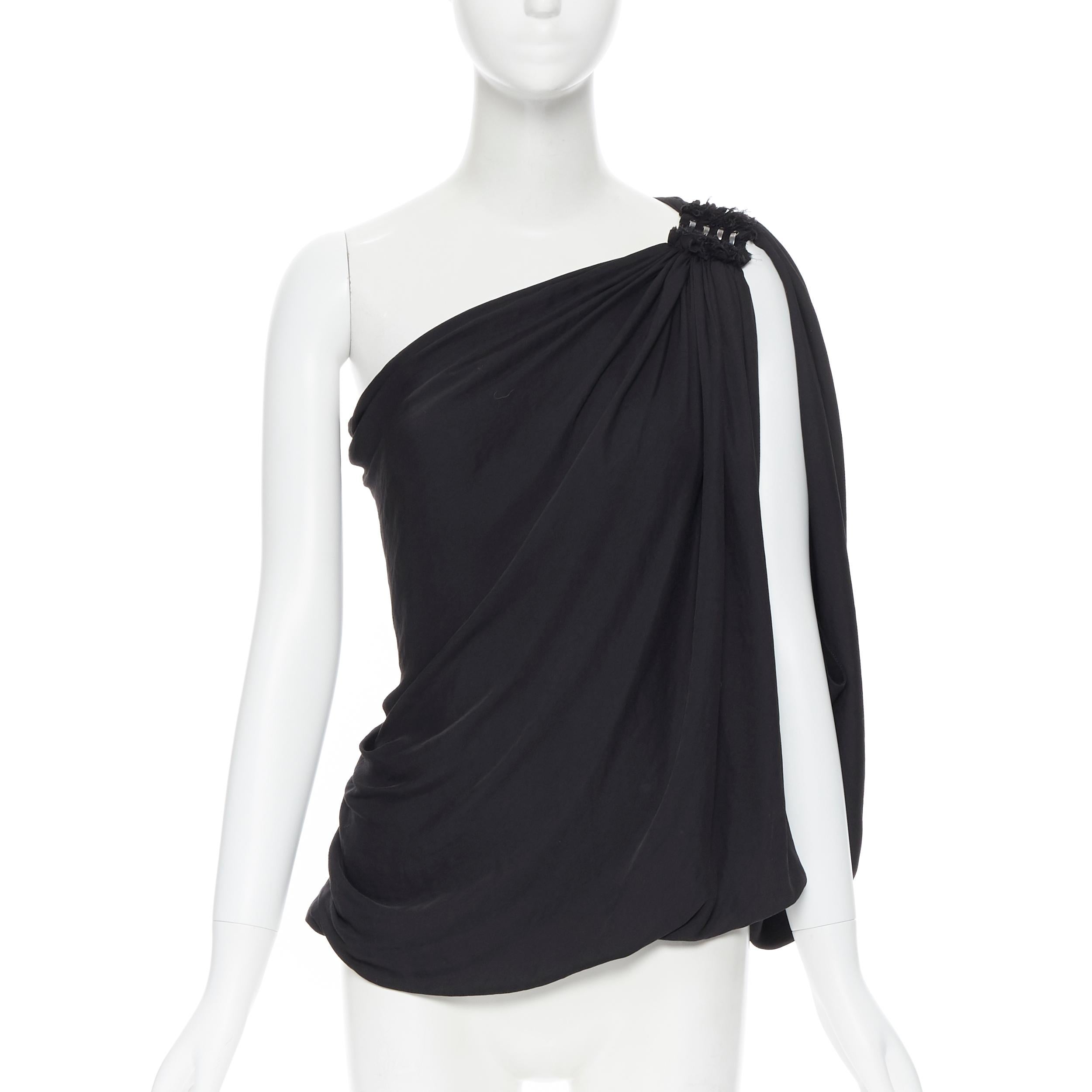 draped one shoulder top