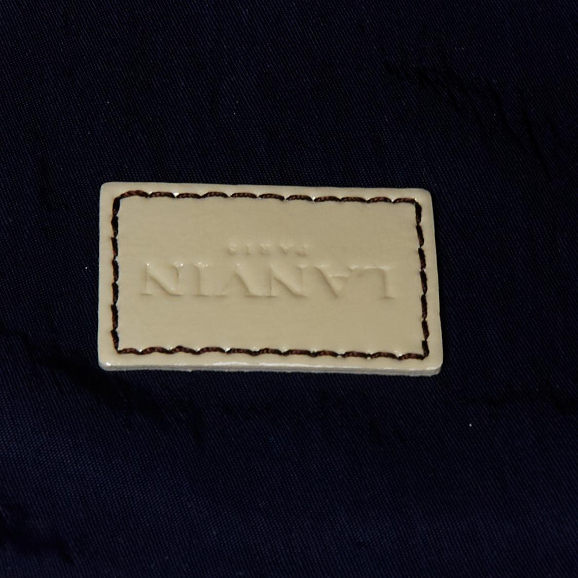 LANVIN 2009 - Sac fourre-tout en toile laminée avec impression de dessins animés et de chants bleus en vente 5