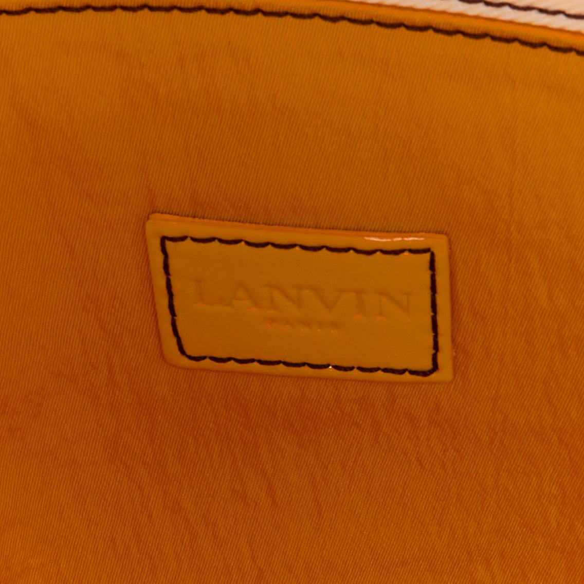 LANVIN 2009 yellow toute lannee print laminated canvas tote bag For Sale 5