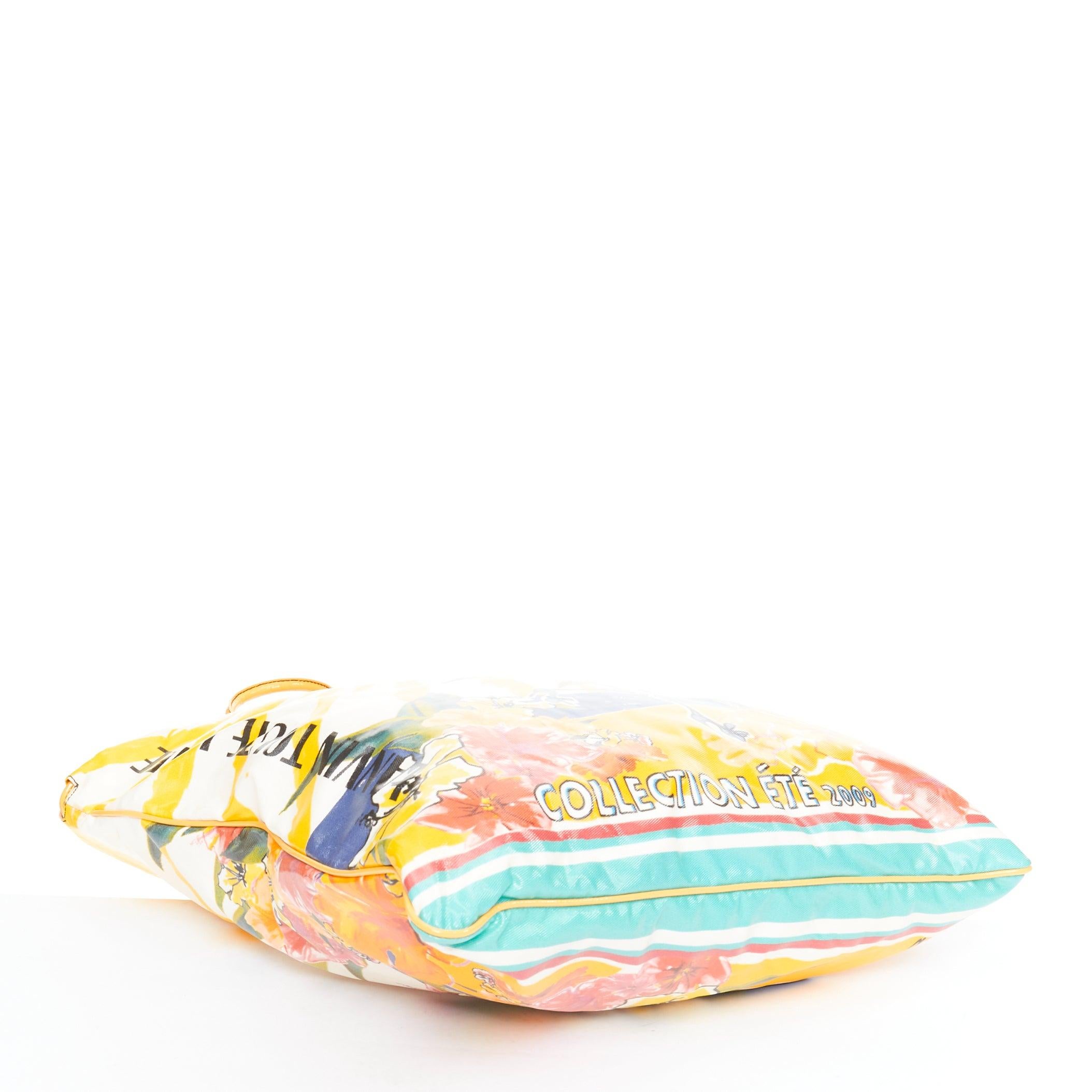 LANVIN 2009 yellow toute lannee print laminated canvas tote bag For Sale 1