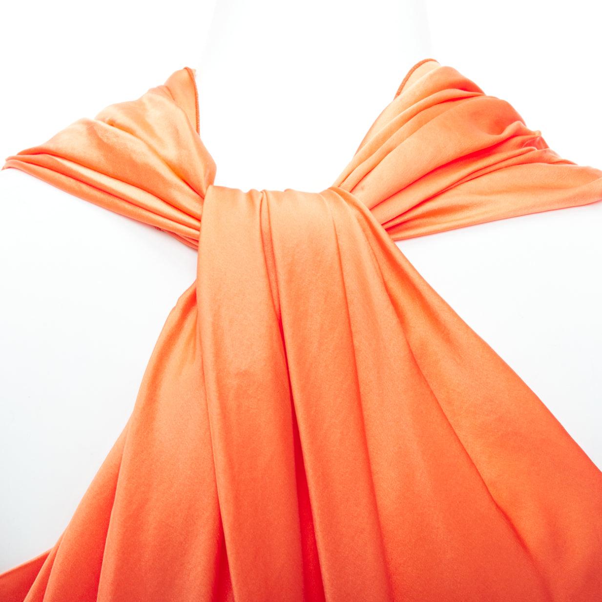 LANVIN 2010 tangerine orange 100% silk cowl neck draped top FR36 S
Reference: MECG/A00079
Brand: Lanvin
Designer: Alber Elbaz
Collection: 2010
Material: Silk
Color: Orange
Pattern: Solid
Closure: Slip On
Extra Details: T draped back.
Made in: