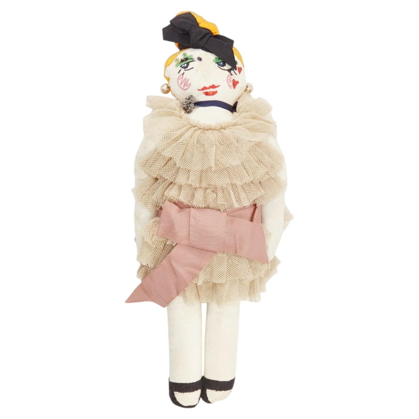 LANVIN 2011 Alber Elbaz « Dessine l'Espoir » : poupée en coton représentant une robe à volants en maille en vente