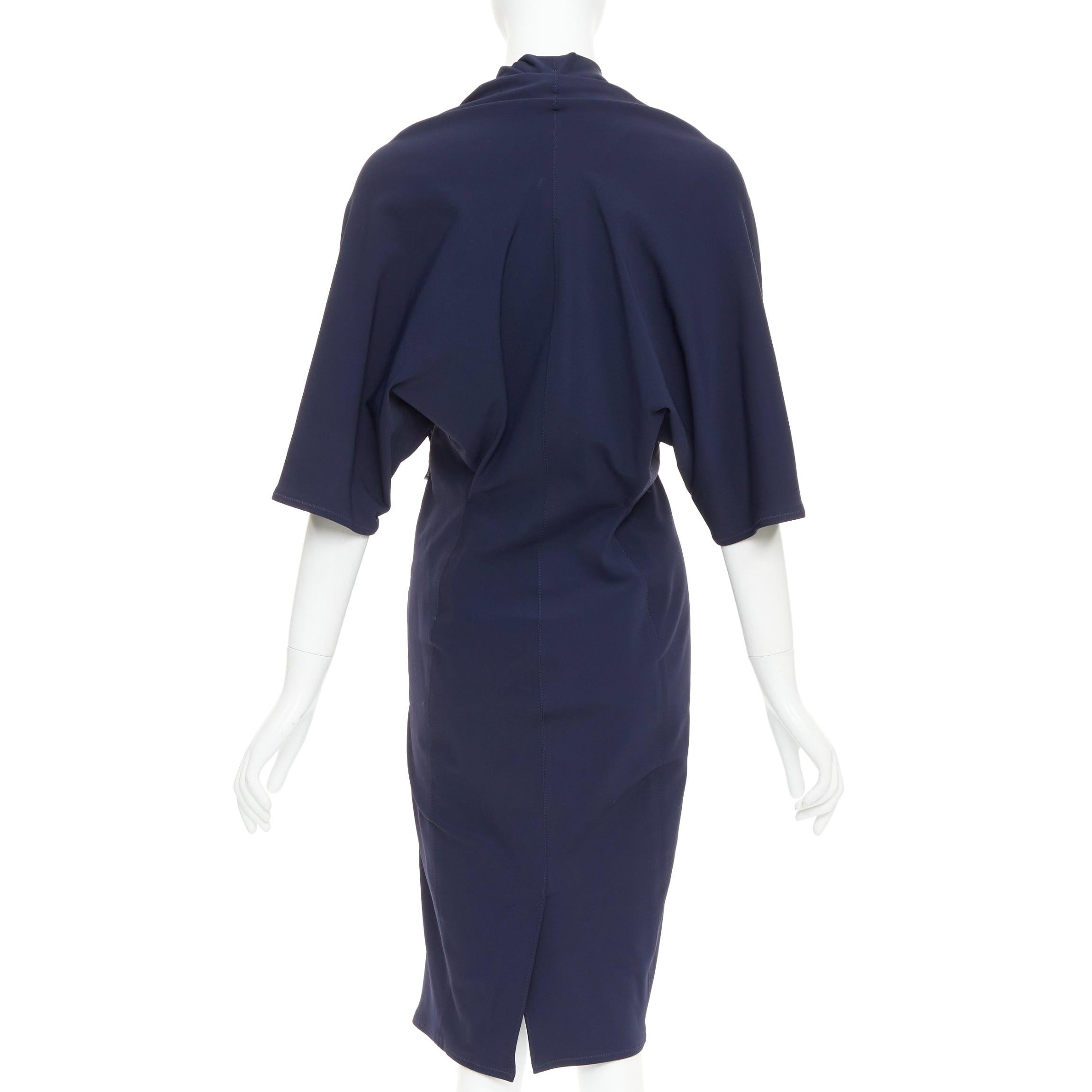 Donna LANVIN 2011 Alber Elbaz abito dolman con scollo a V e zip laterale FR40 L. in vendita