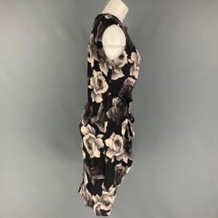 LANVIN 2011 by Alber Elbaz Size M Black White Floral Sleeveless Dress