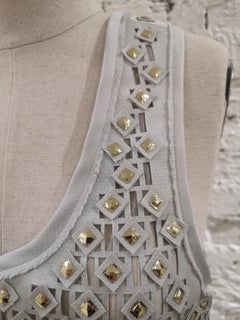 Lanvin 2011 ice and gold studs top