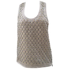 Lanvin 2011 ice and gold studs top