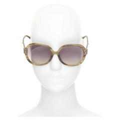 LANVIN 2012 SLN505 horn print brushed metal hinge oversized butterfly sunglasses