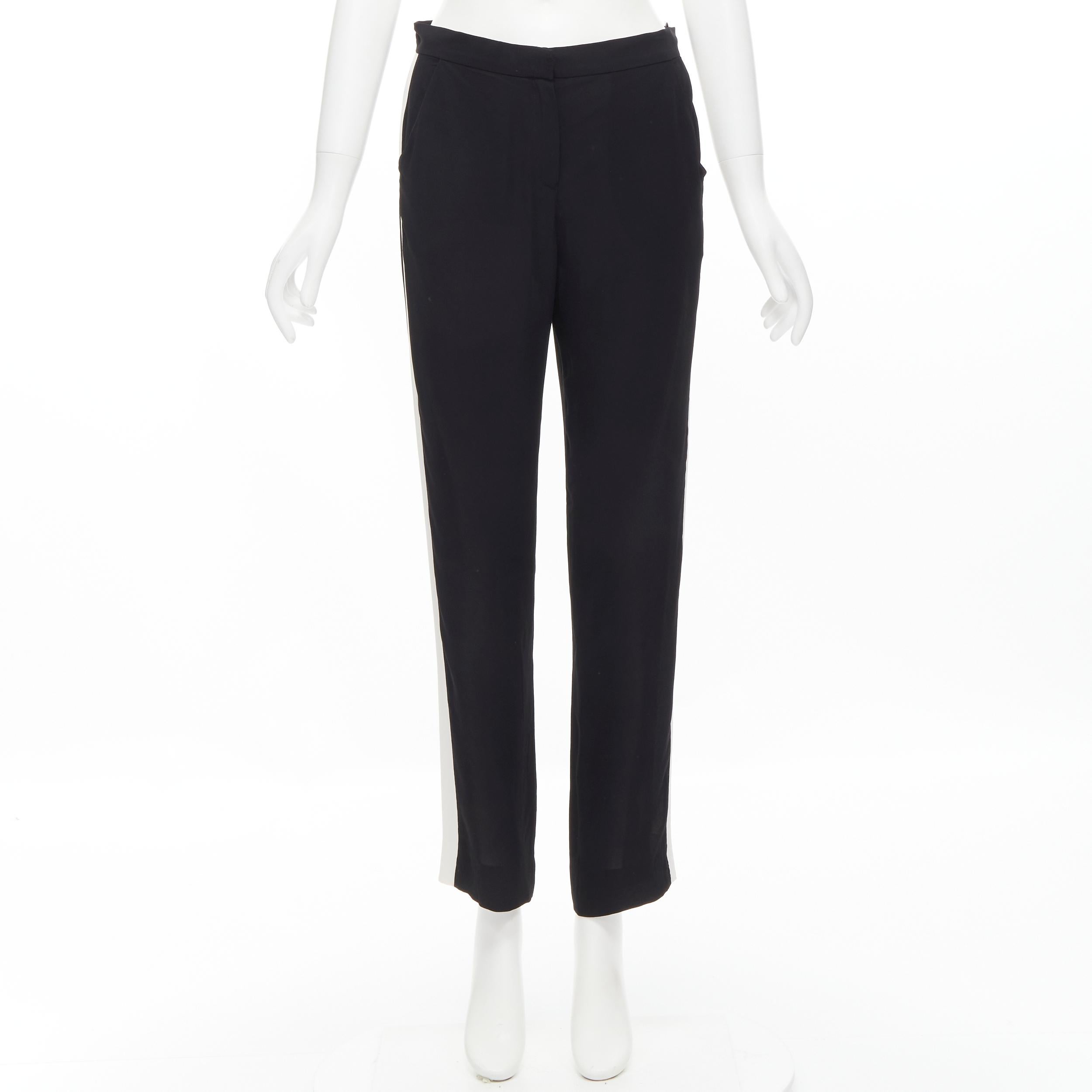 LANVIN 2013 Alber Elbaz 100% viscose white stripe black trousers FR36 S For Sale 5