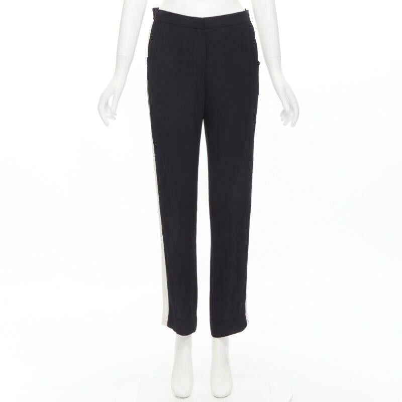 LANVIN 2013 Alber Elbaz 100% viscose white stripe black trousers FR36 S For Sale 5