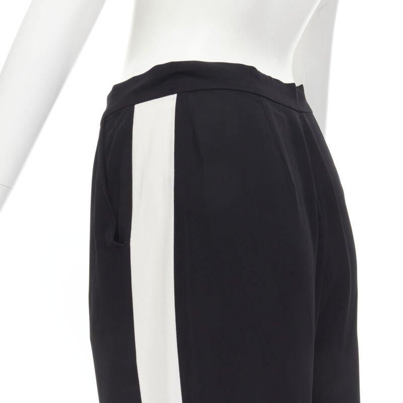 LANVIN 2013 Alber Elbaz 100% viscose white stripe black trousers FR36 S For Sale 2