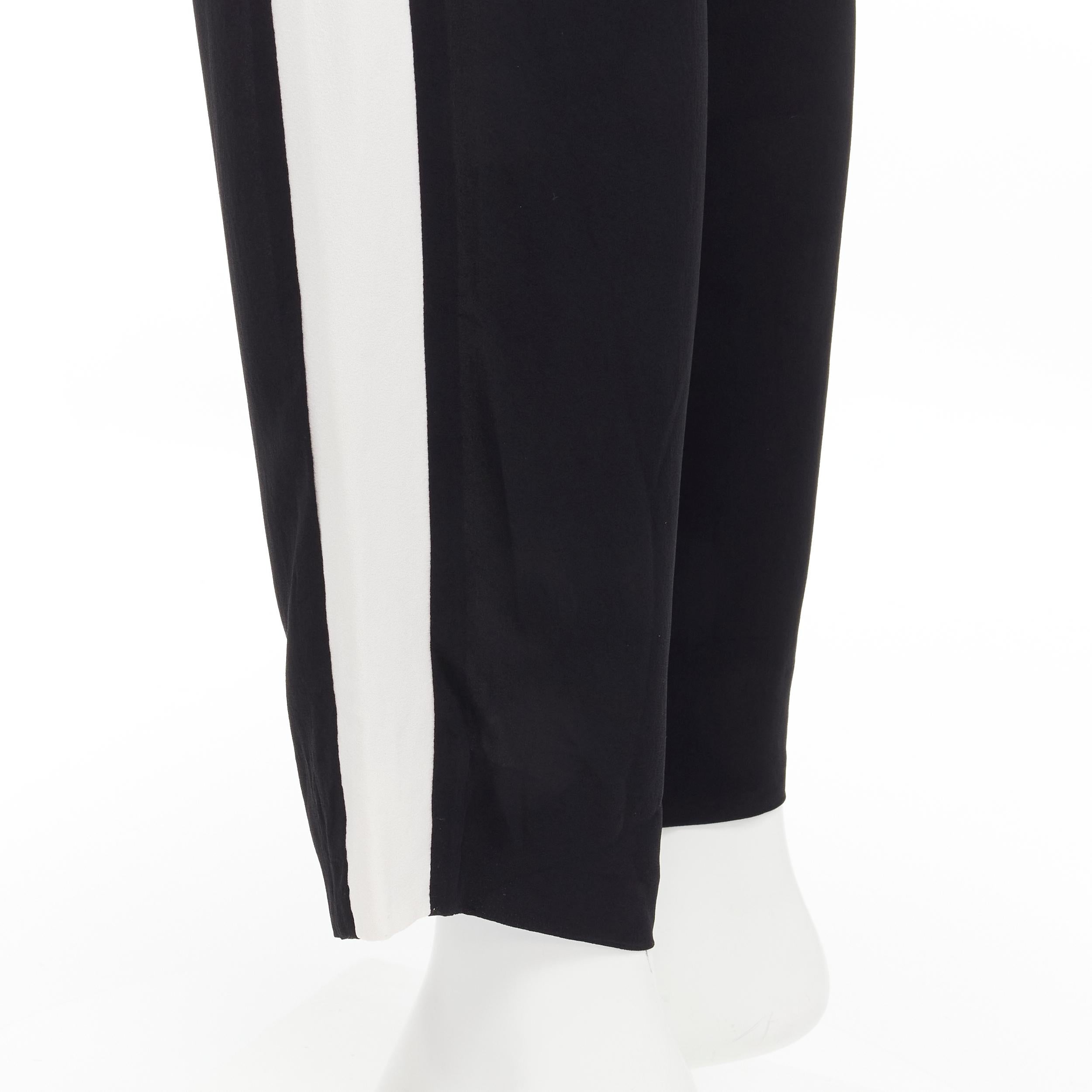 LANVIN 2013 Alber Elbaz 100% viscose white stripe black trousers FR36 S For Sale 3