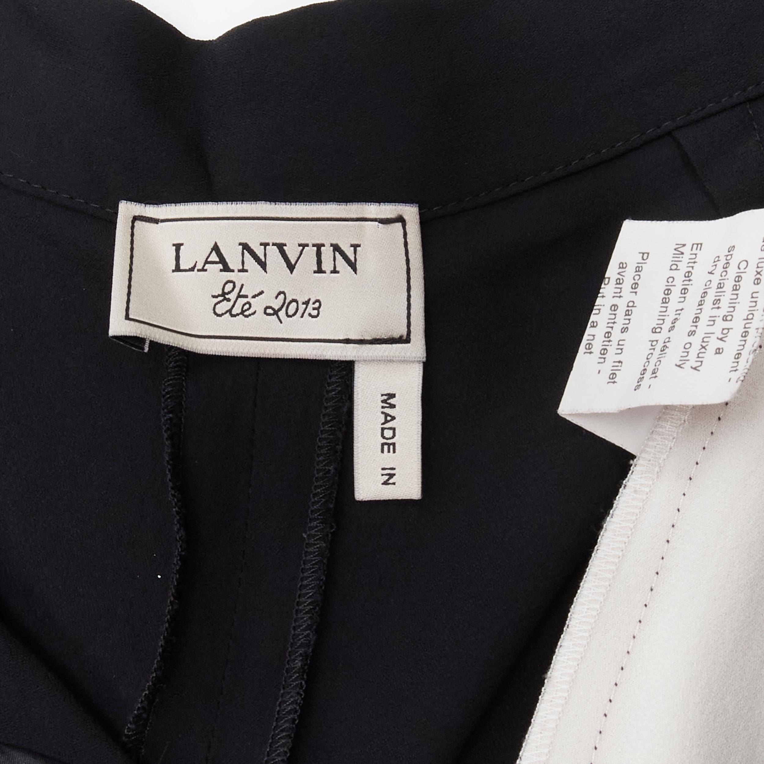 LANVIN 2013 Alber Elbaz 100% viscose white stripe black trousers FR36 S For Sale 4