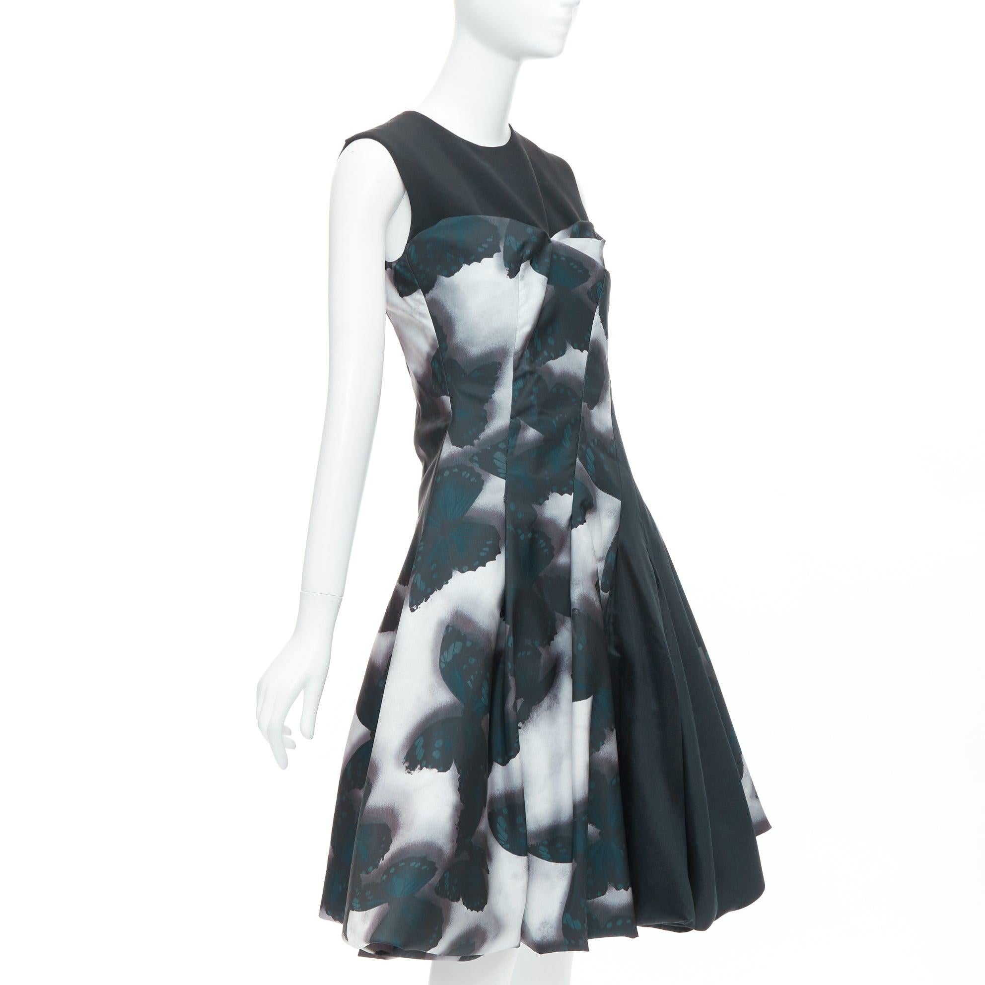 LANVIN 2013 Pasarela Vestido de cóctel gris con paneles de mariposa FR36 S Jeon Jihyun Negro en venta