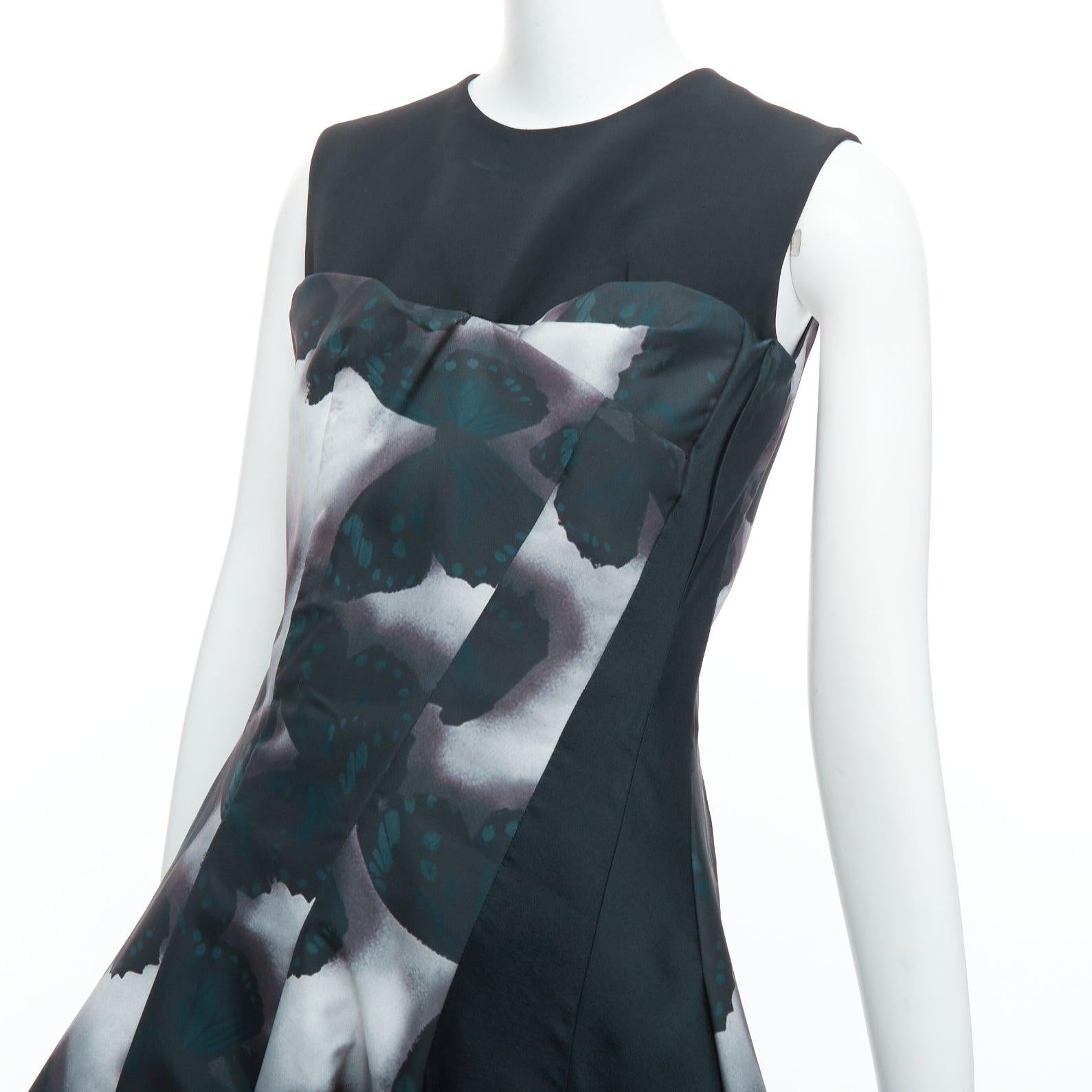 LANVIN 2013 Pasarela Vestido de cóctel gris con paneles de mariposa FR36 S Jeon Jihyun en venta 2