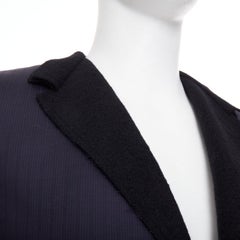 LANVIN 2014 contrast peak lapel pinstripe wool two-button tuxedo blazer jacket S