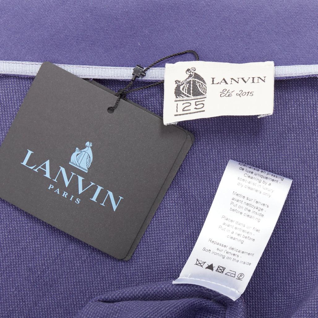 LANVIN 2015 deep purple linen one shoulder ruffle dress FR38 M For Sale 3