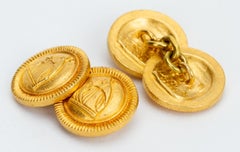 Lanvin 80's Matt Gold Cufflinks