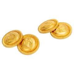 Lanvin 80's Matt Gold Cufflinks