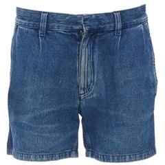 LANVIN ACNE blau whisker washed denim micro denim shorts 28"